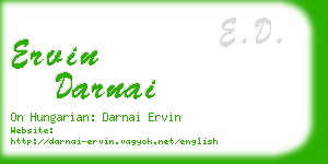 ervin darnai business card